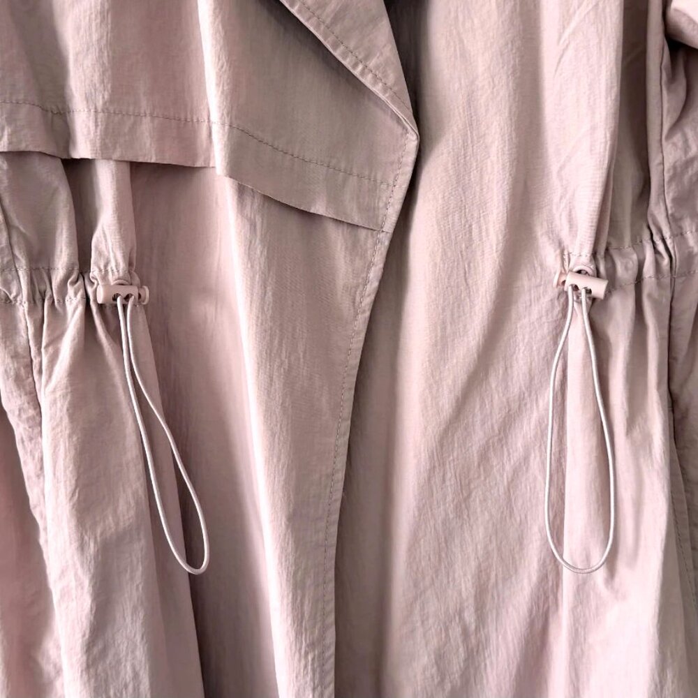 Love Tree Blush Pink Open Front Drawstring Waist Trench Coat Jacket Small NWOT - Picture 4 of 14